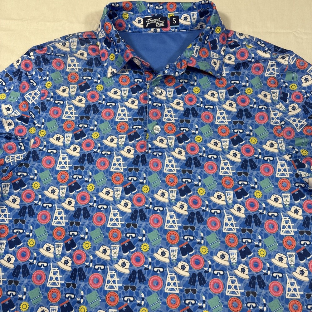 SHIRT GOLF Inward Half Mens Small Polo Performance Beach Items